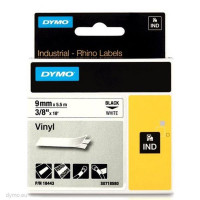 DYMO  Špeciálna profi páska - RHINO - vinylová páska 9 mm x 5,5 m, biela na čiernej